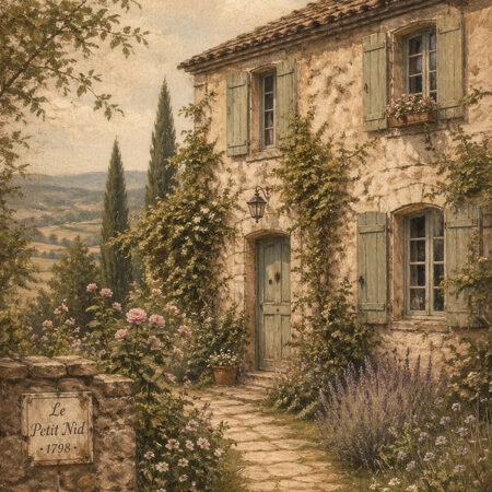 Πίνακας σε Καμβά VINTAGE DARK ACADEMIA COUNTRY HOUSE - Vintage Sticky 5