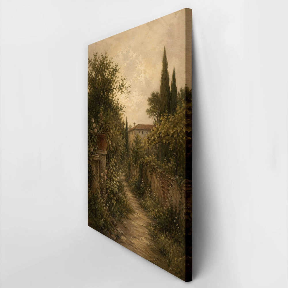 Πίνακας σε Καμβά VINTAGE DARK ACADEMIA COUNTRY PATH 2