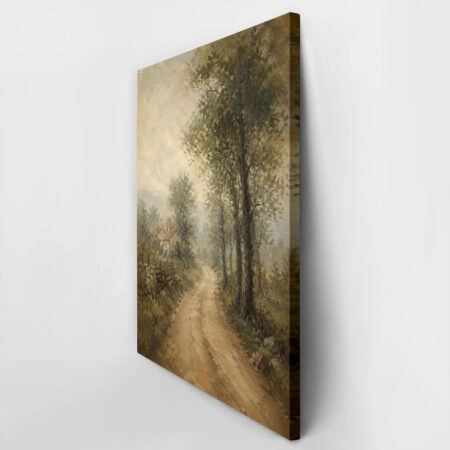 Πίνακας σε Καμβά VINTAGE DARK ACADEMIA COUNTRY PATH - Vintage Sticky 2