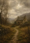 Πίνακας σε Καμβά VINTAGE DARK ACADEMIA COUNTRY ROAD 2