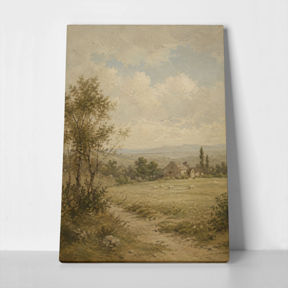 Πίνακας σε Καμβά VINTAGE DARK ACADEMIA COUNTRY ROAD 4