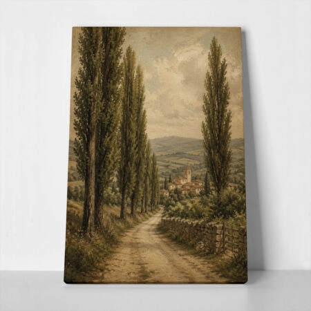 Πίνακας σε Καμβά VINTAGE DARK ACADEMIA COUNTRY ROAD 5 - Vintage