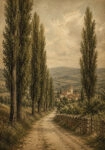 Πίνακας σε Καμβά VINTAGE DARK ACADEMIA COUNTRY ROAD 5