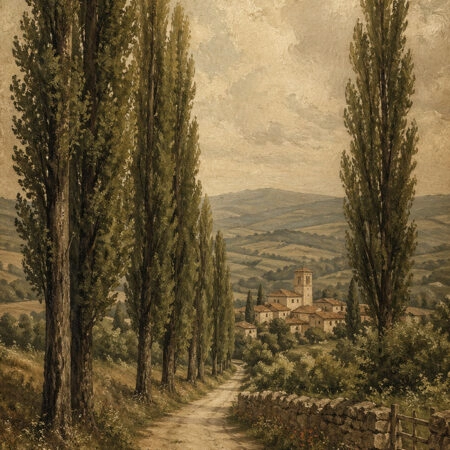 Πίνακας σε Καμβά VINTAGE DARK ACADEMIA COUNTRY ROAD 5 - Vintage Sticky 5