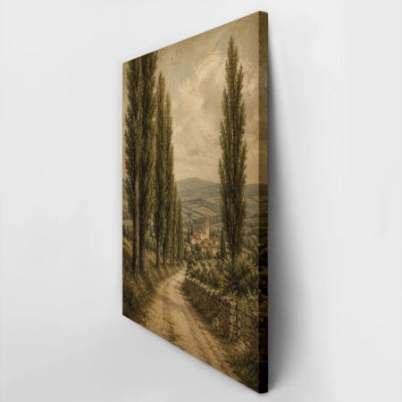 Πίνακας σε Καμβά VINTAGE DARK ACADEMIA COUNTRY ROAD 5 - Vintage Sticky 2