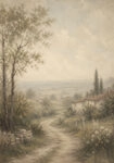 Πίνακας σε Καμβά VINTAGE DARK ACADEMIA COUNTRY ROAD