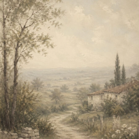Πίνακας σε Καμβά VINTAGE DARK ACADEMIA COUNTRY ROAD - Vintage Sticky 5