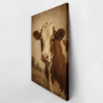 Πίνακας σε Καμβά VINTAGE DARK ACADEMIA COW 2