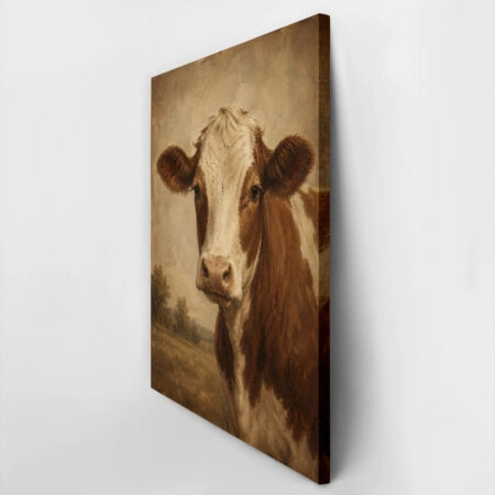 Πίνακας σε Καμβά VINTAGE DARK ACADEMIA COW 2 -  Sticky 2