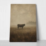 Πίνακας σε Καμβά VINTAGE DARK ACADEMIA COW