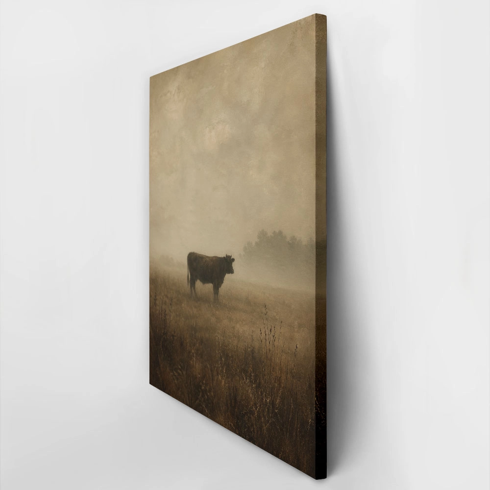 Πίνακας σε Καμβά VINTAGE DARK ACADEMIA COW