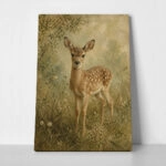 Πίνακας σε Καμβά VINTAGE DARK ACADEMIA DEER 2