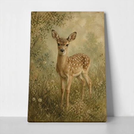 Πίνακας σε Καμβά VINTAGE DARK ACADEMIA DEER 2 - Vintage