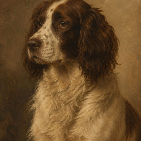 Πίνακας σε Καμβά VINTAGE DARK ACADEMIA DOG - Vintage Sticky 5