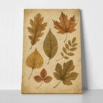 Πίνακας σε Καμβά VINTAGE DARK ACADEMIA DRIED LEAVES