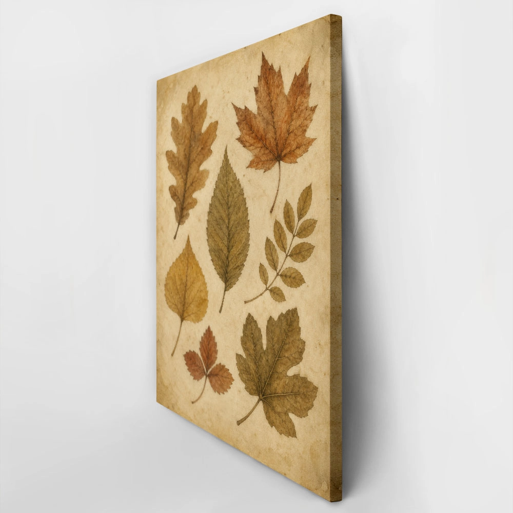 Πίνακας σε Καμβά VINTAGE DARK ACADEMIA DRIED LEAVES