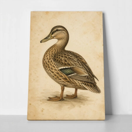 Πίνακας σε Καμβά VINTAGE DARK ACADEMIA DUCK - Vintage