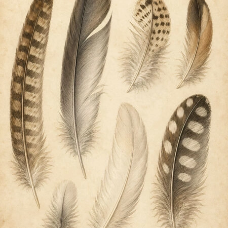 Πίνακας σε Καμβά VINTAGE DARK ACADEMIA FEATHERS -  Sticky 5