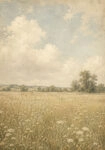 Πίνακας σε Καμβά VINTAGE DARK ACADEMIA FIELD 2