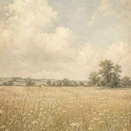 Πίνακας σε Καμβά VINTAGE DARK ACADEMIA FIELD 2 - Vintage Sticky 5