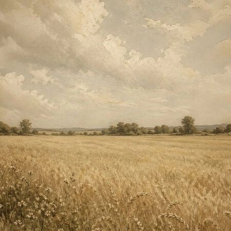 Πίνακας σε Καμβά VINTAGE DARK ACADEMIA FIELD - Vintage Sticky 5