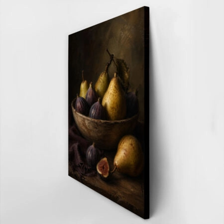 Πίνακας σε Καμβά VINTAGE DARK ACADEMIA FIGS AND PEARS - Vintage Sticky 2