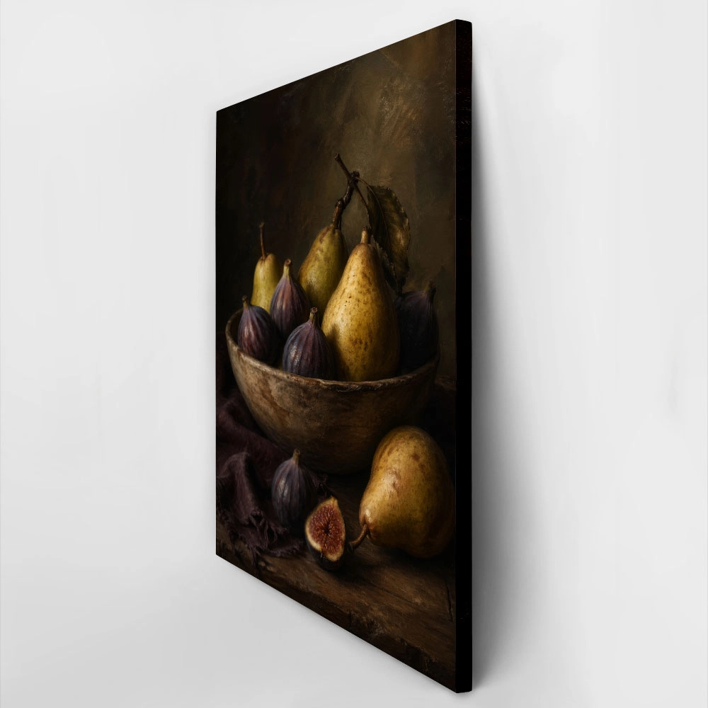 Πίνακας σε Καμβά VINTAGE DARK ACADEMIA FIGS AND PEARS