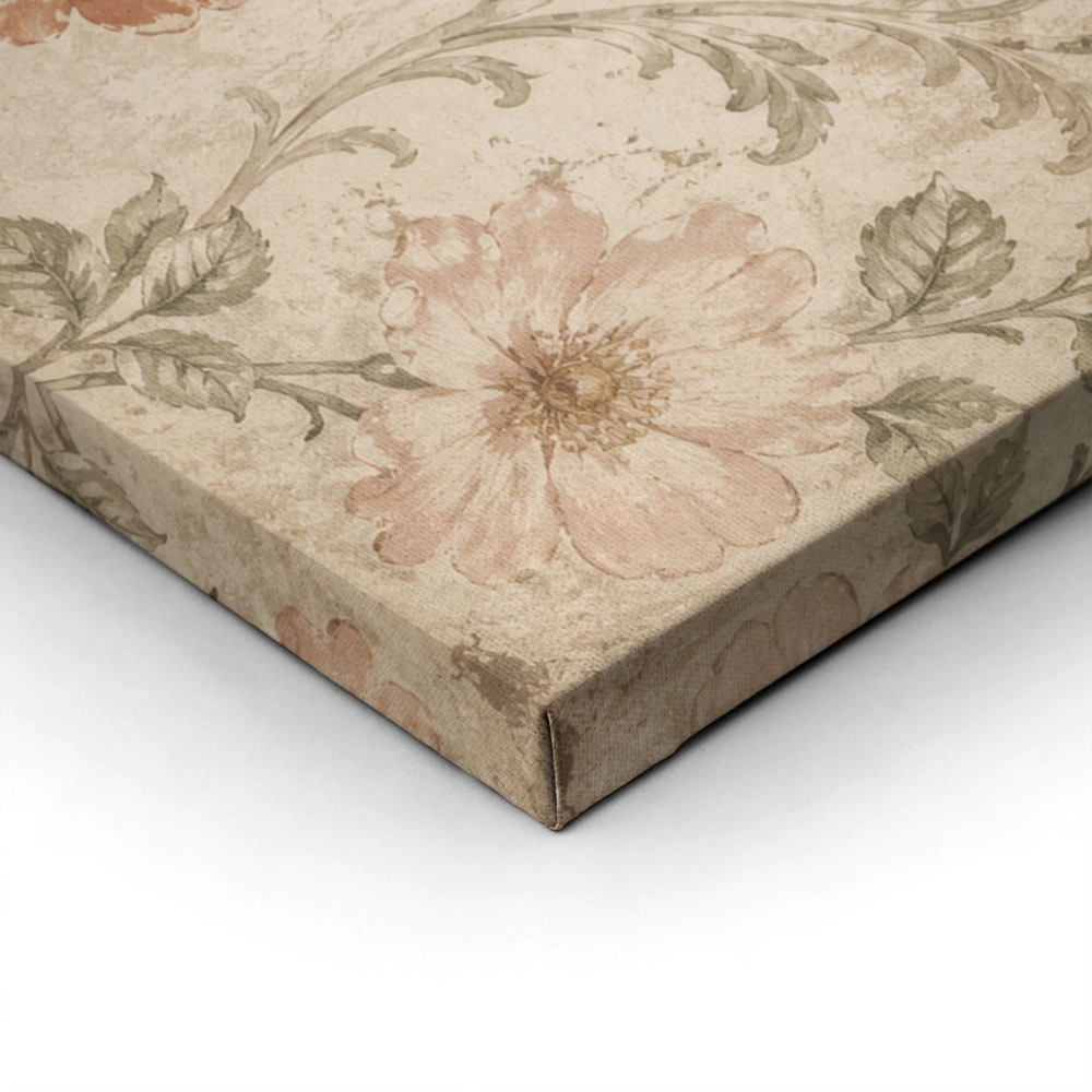 Πίνακας σε Καμβά VINTAGE DARK ACADEMIA FLORAL PATTERN 2