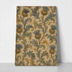Πίνακας σε Καμβά VINTAGE DARK ACADEMIA FLORAL PATTERN 3