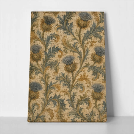 Πίνακας σε Καμβά VINTAGE DARK ACADEMIA FLORAL PATTERN 3 - 
