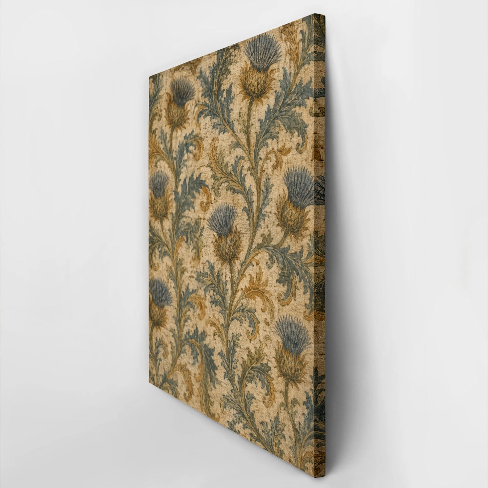 Πίνακας σε Καμβά VINTAGE DARK ACADEMIA FLORAL PATTERN 3