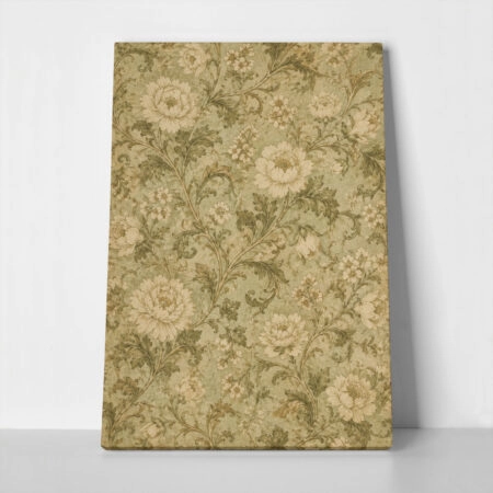 Πίνακας σε Καμβά VINTAGE DARK ACADEMIA FLORAL PATTERN 4 - 