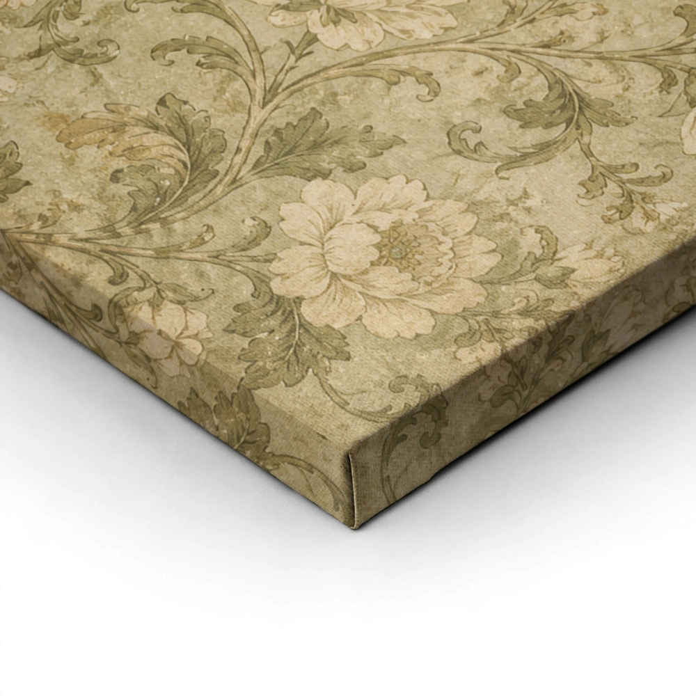 Πίνακας σε Καμβά VINTAGE DARK ACADEMIA FLORAL PATTERN 4