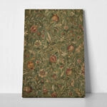 Πίνακας σε Καμβά VINTAGE DARK ACADEMIA FLORAL PATTERN
