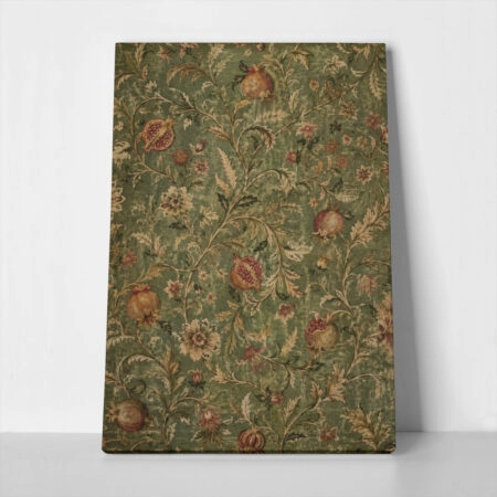 Πίνακας σε Καμβά VINTAGE DARK ACADEMIA FLORAL PATTERN - 