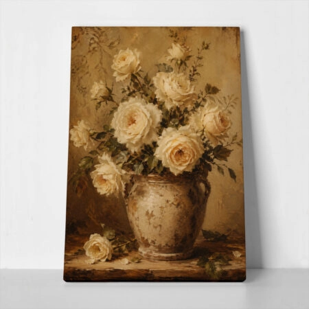 Πίνακας σε Καμβά VINTAGE DARK ACADEMIA FLOWER VASE 10 - Vintage