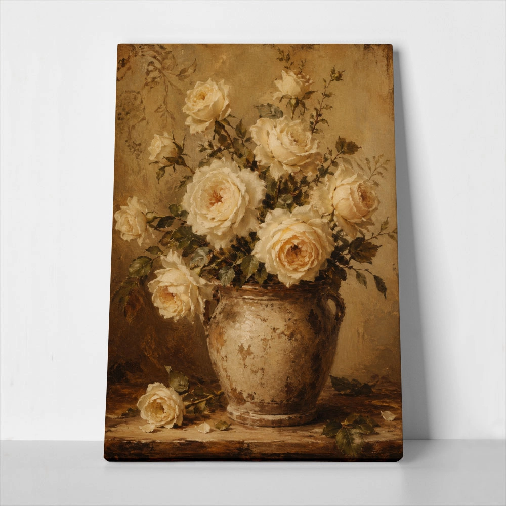 Πίνακας σε Καμβά VINTAGE DARK ACADEMIA FLOWER VASE 10