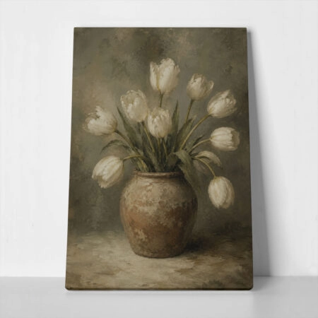 Πίνακας σε Καμβά VINTAGE DARK ACADEMIA FLOWER VASE 11 - 