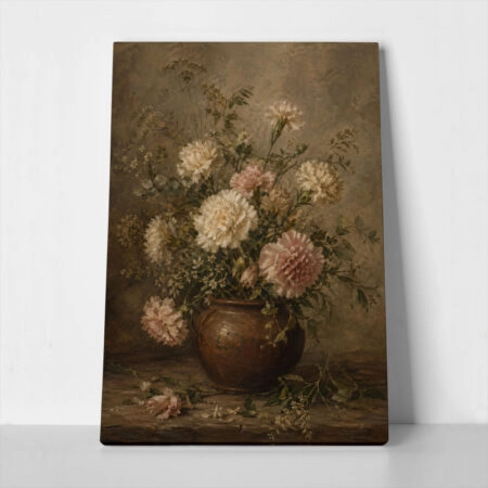 Πίνακας σε Καμβά VINTAGE DARK ACADEMIA FLOWER VASE 12 - 