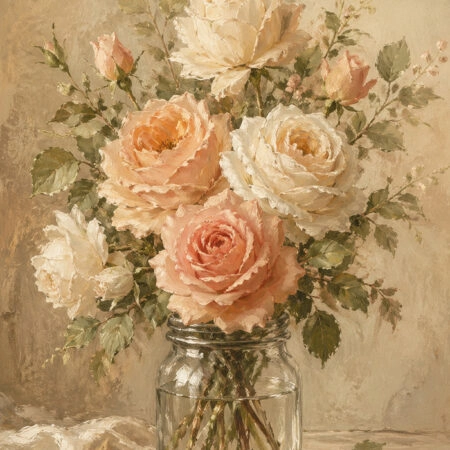 Πίνακας σε Καμβά VINTAGE DARK ACADEMIA FLOWER VASE 13 -  Sticky 5
