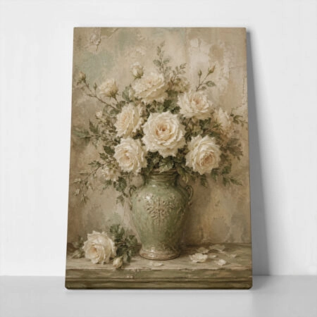 Πίνακας σε Καμβά VINTAGE DARK ACADEMIA FLOWER VASE 14 - 