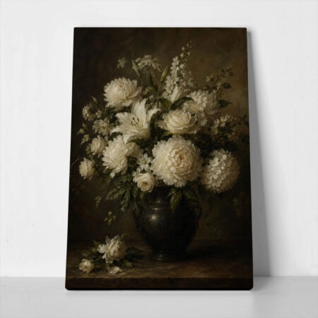 Πίνακας σε Καμβά VINTAGE DARK ACADEMIA FLOWER VASE 15 - 