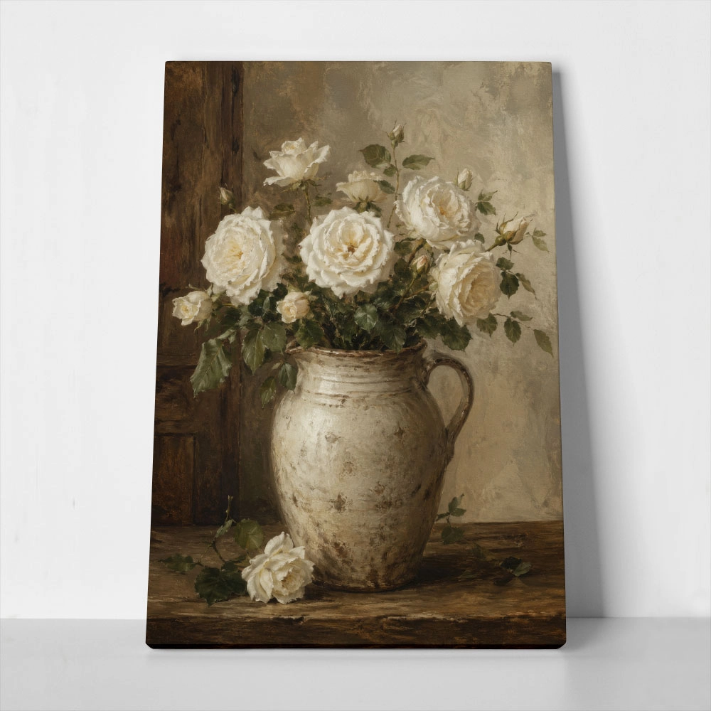 Πίνακας σε Καμβά VINTAGE DARK ACADEMIA FLOWER VASE 17
