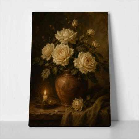 Πίνακας σε Καμβά VINTAGE DARK ACADEMIA FLOWER VASE 19 - 