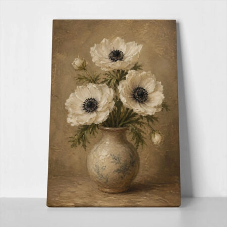 Πίνακας σε Καμβά VINTAGE DARK ACADEMIA FLOWER VASE 21 - Vintage