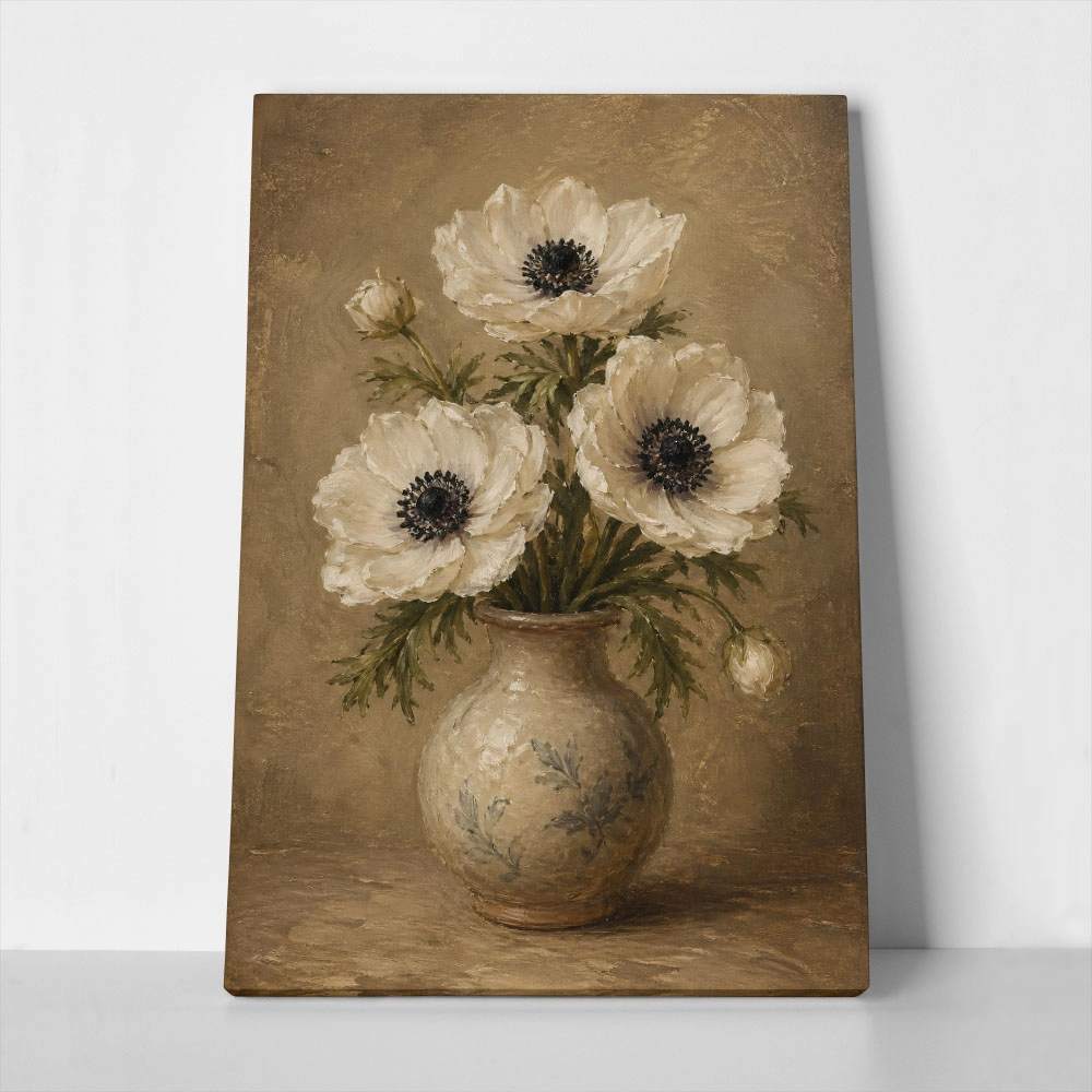 Πίνακας σε Καμβά VINTAGE DARK ACADEMIA FLOWER VASE 21