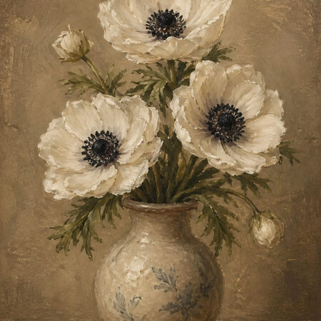 Πίνακας σε Καμβά VINTAGE DARK ACADEMIA FLOWER VASE 21 - Vintage Sticky 5
