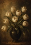 Πίνακας σε Καμβά VINTAGE DARK ACADEMIA FLOWER VASE 23