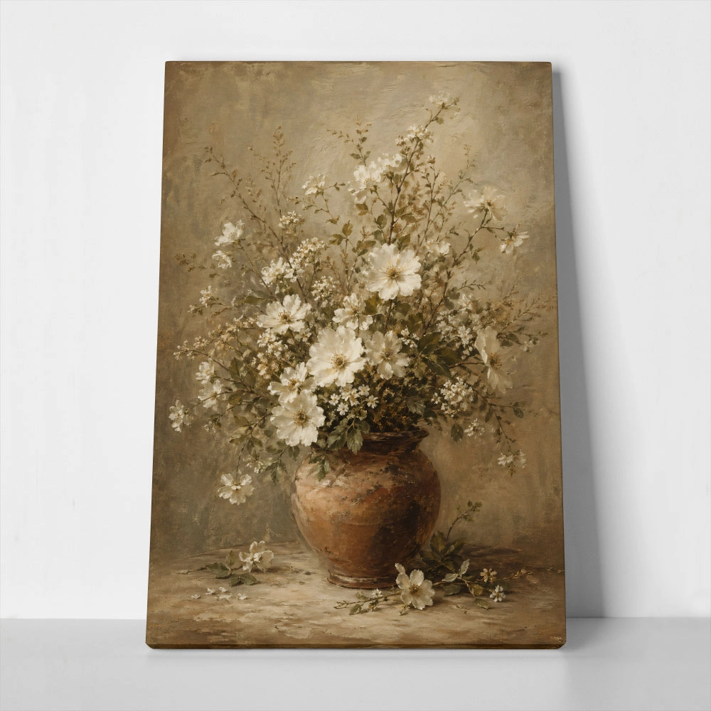 Πίνακας σε Καμβά VINTAGE DARK ACADEMIA FLOWER VASE 24
