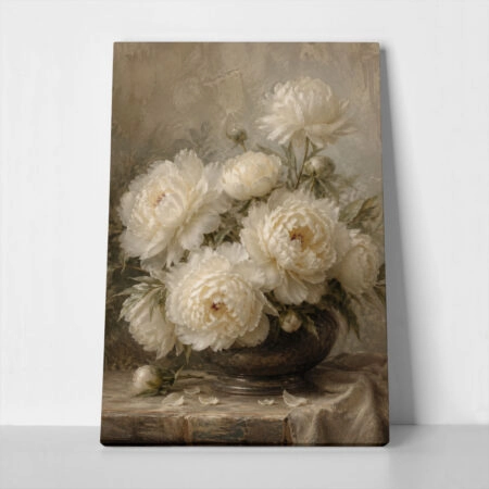Πίνακας σε Καμβά VINTAGE DARK ACADEMIA FLOWER VASE 3 - Vintage